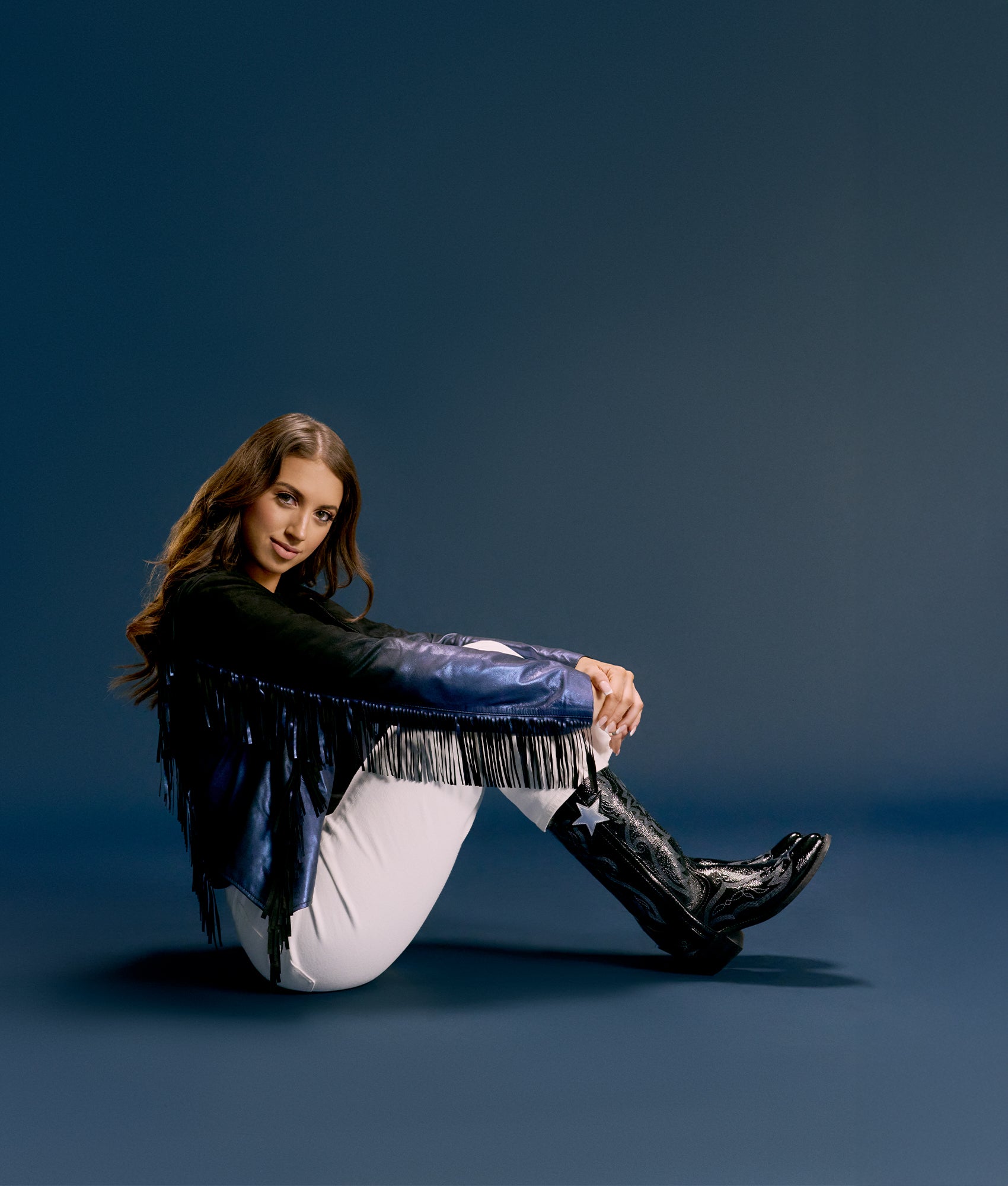 Nightfall Fringe Jacket :: Black/Blue - Image 2