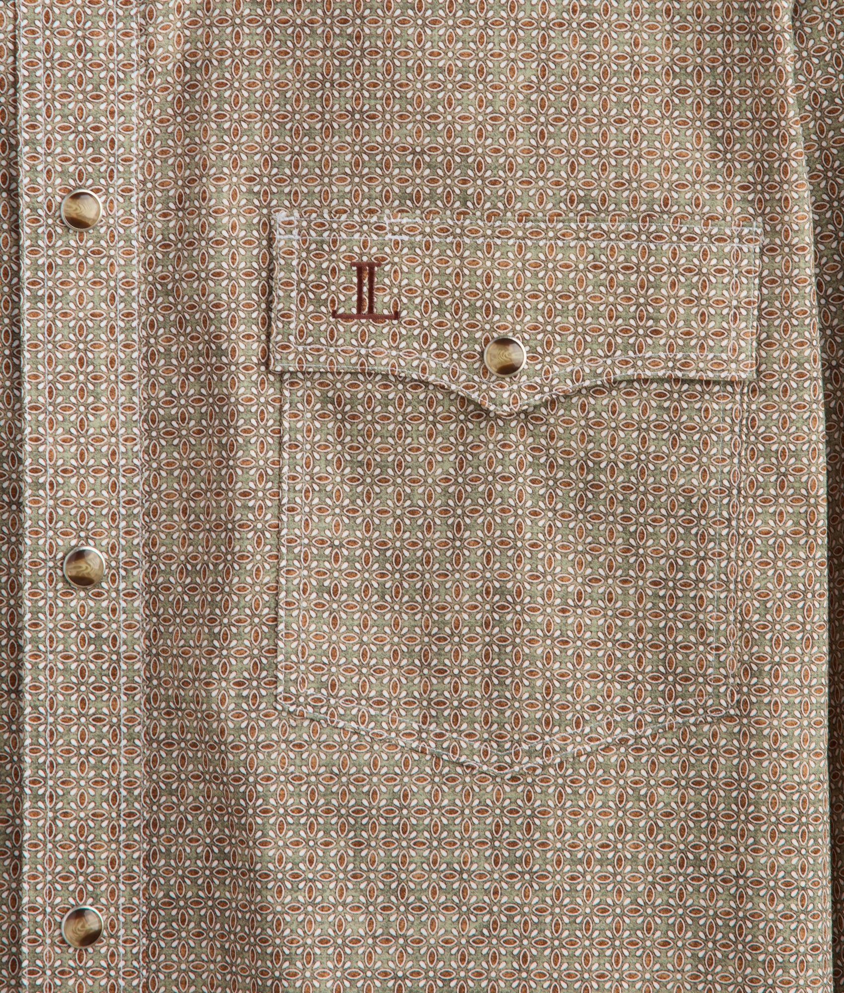 El Paso Cowboy Fit :: Olive/Brick/White Floral - Image 2