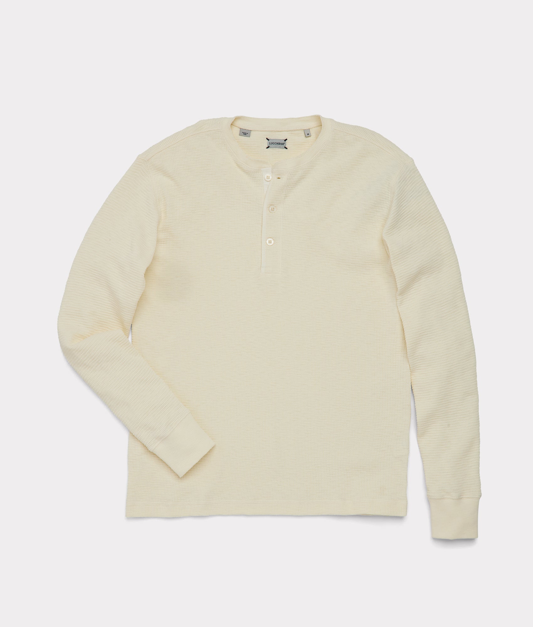 Dylan Waffle Henley :: Ecru