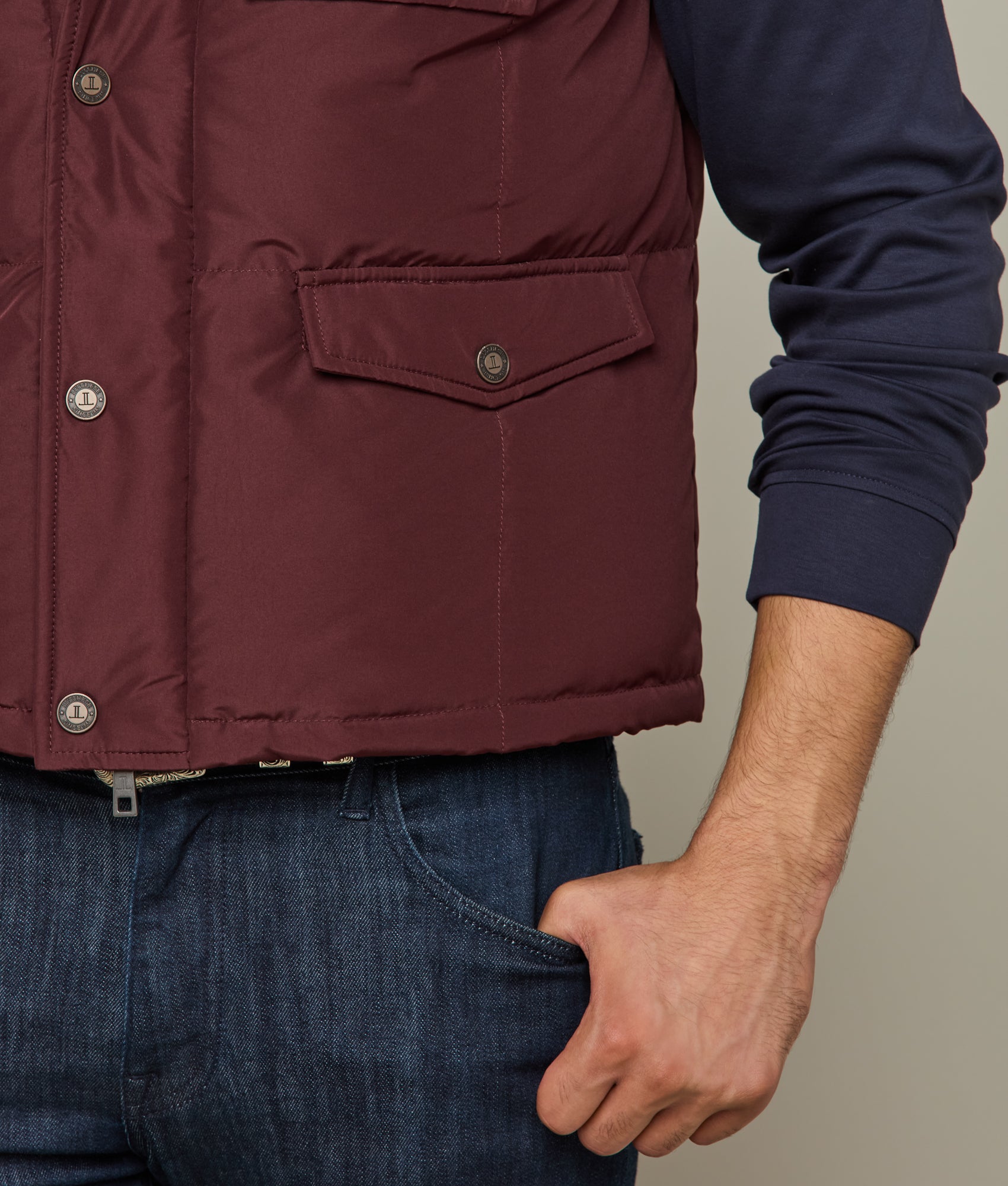 John Puffer Vest :: Wine - Image 6