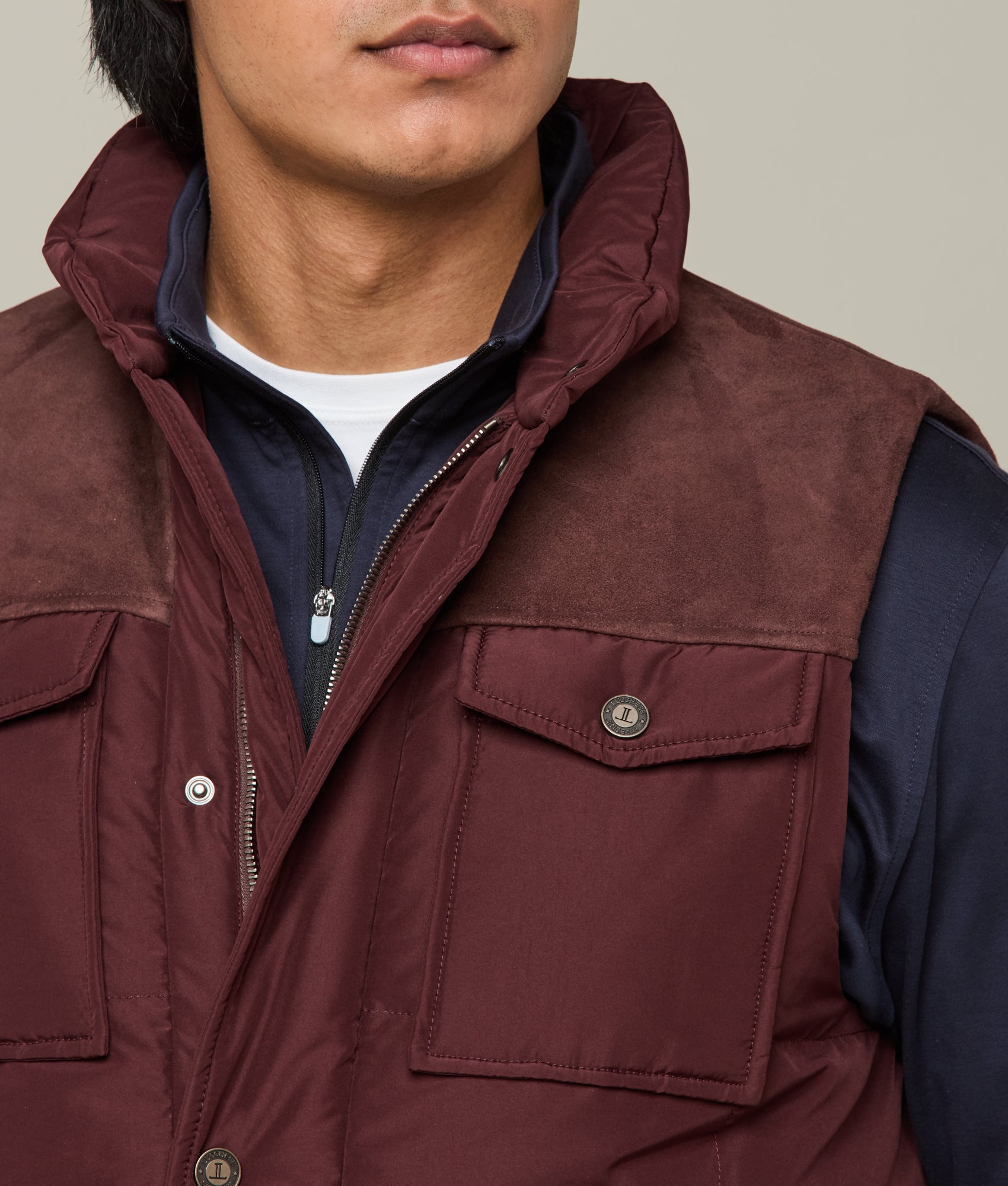 John Puffer Vest :: Wine - Image 2