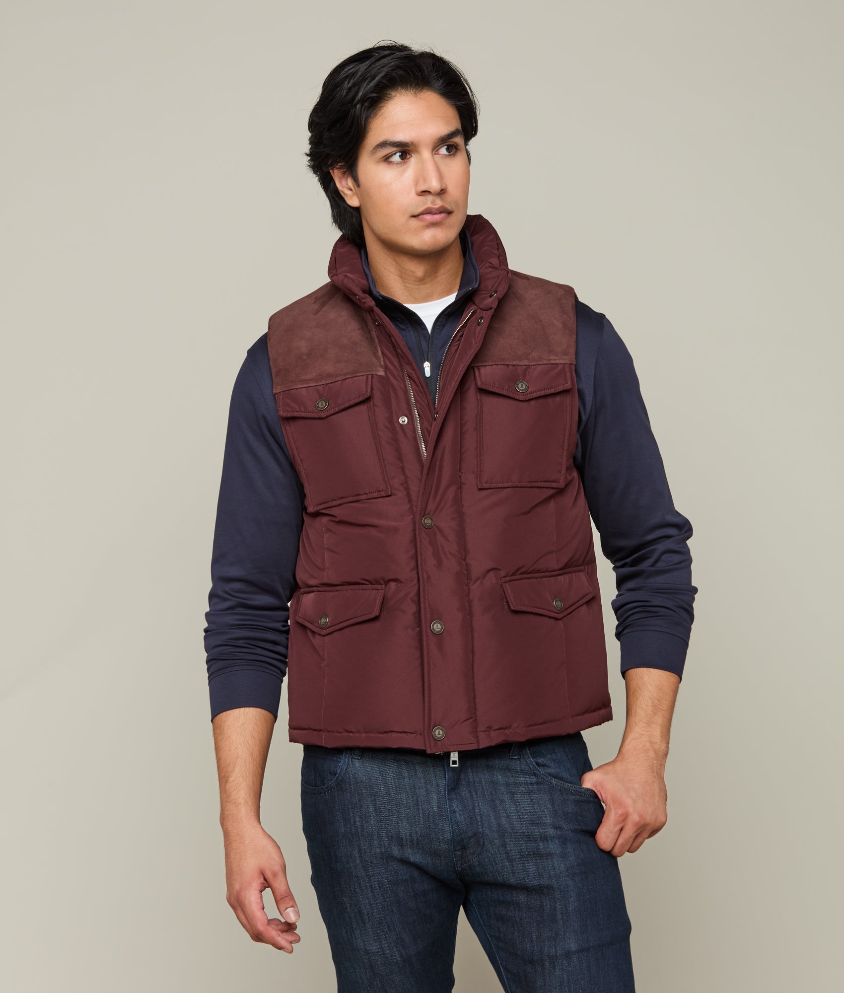 John Puffer Vest :: Wine - Image 5
