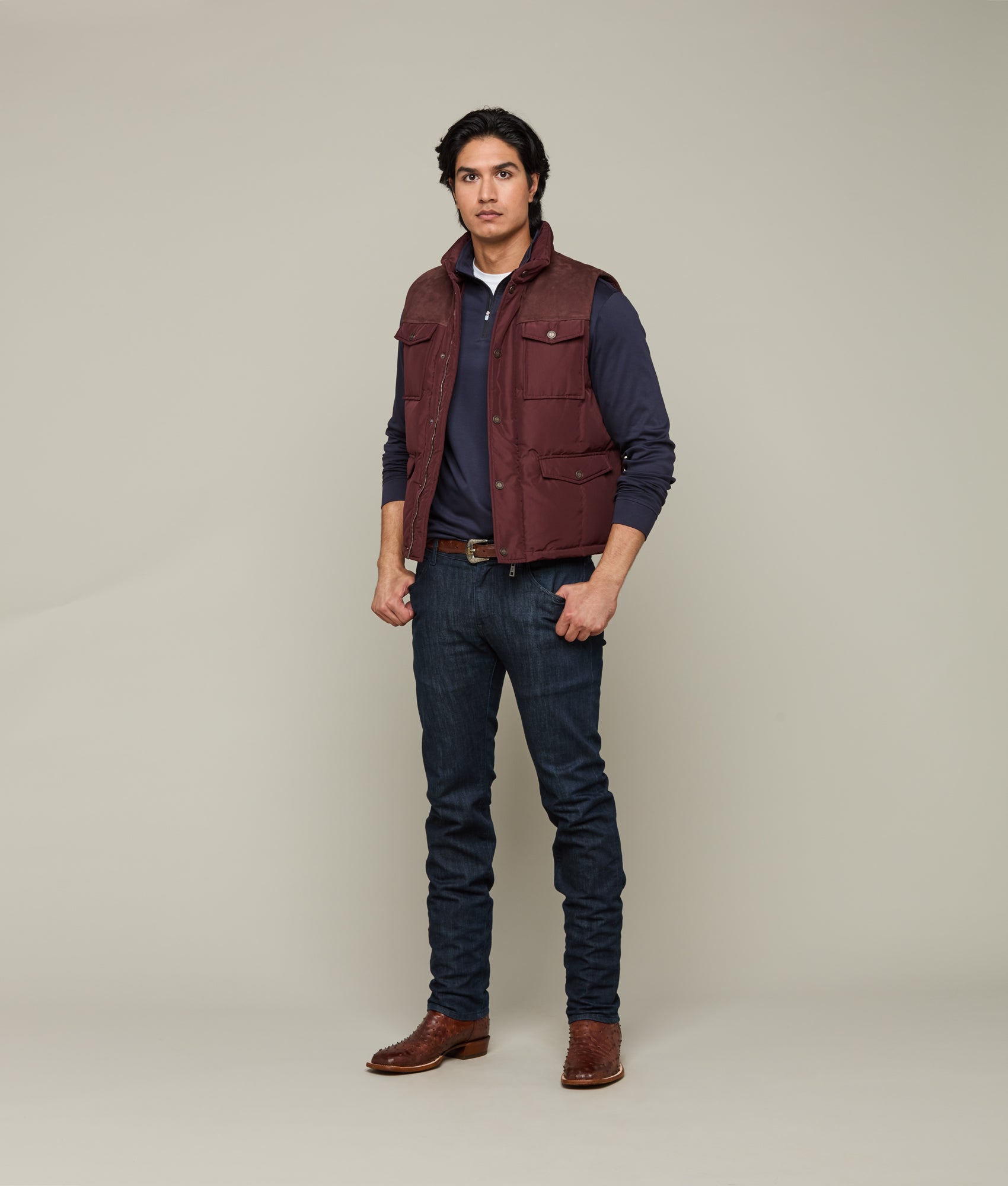 John Puffer Vest :: Wine - Image 9