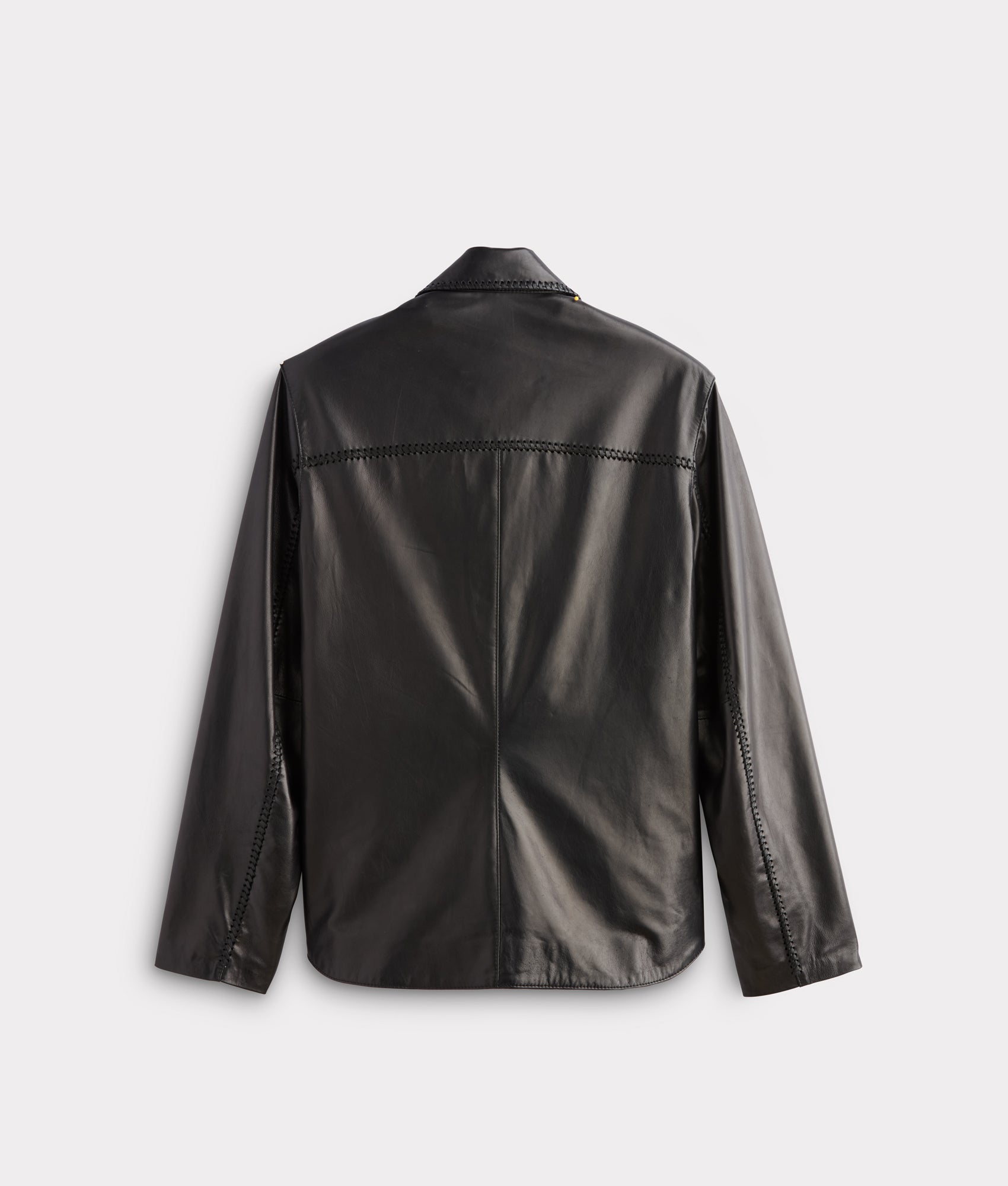 Clint Leather Shacket :: Black - Image 2