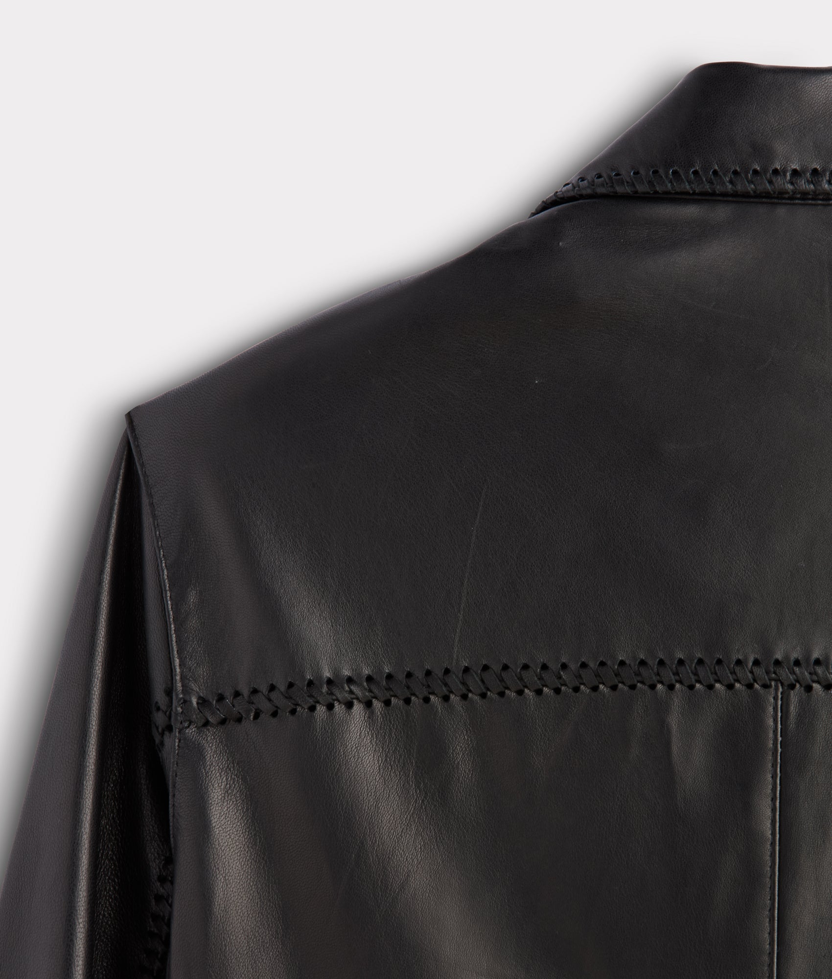 Clint Leather Shacket :: Black - Image 6