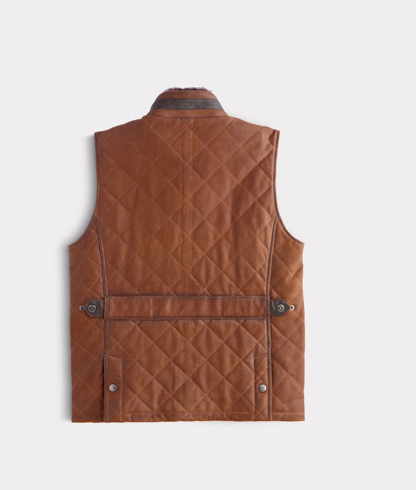 Vail Quilted Leather Vest :: Bourbon - Image 3