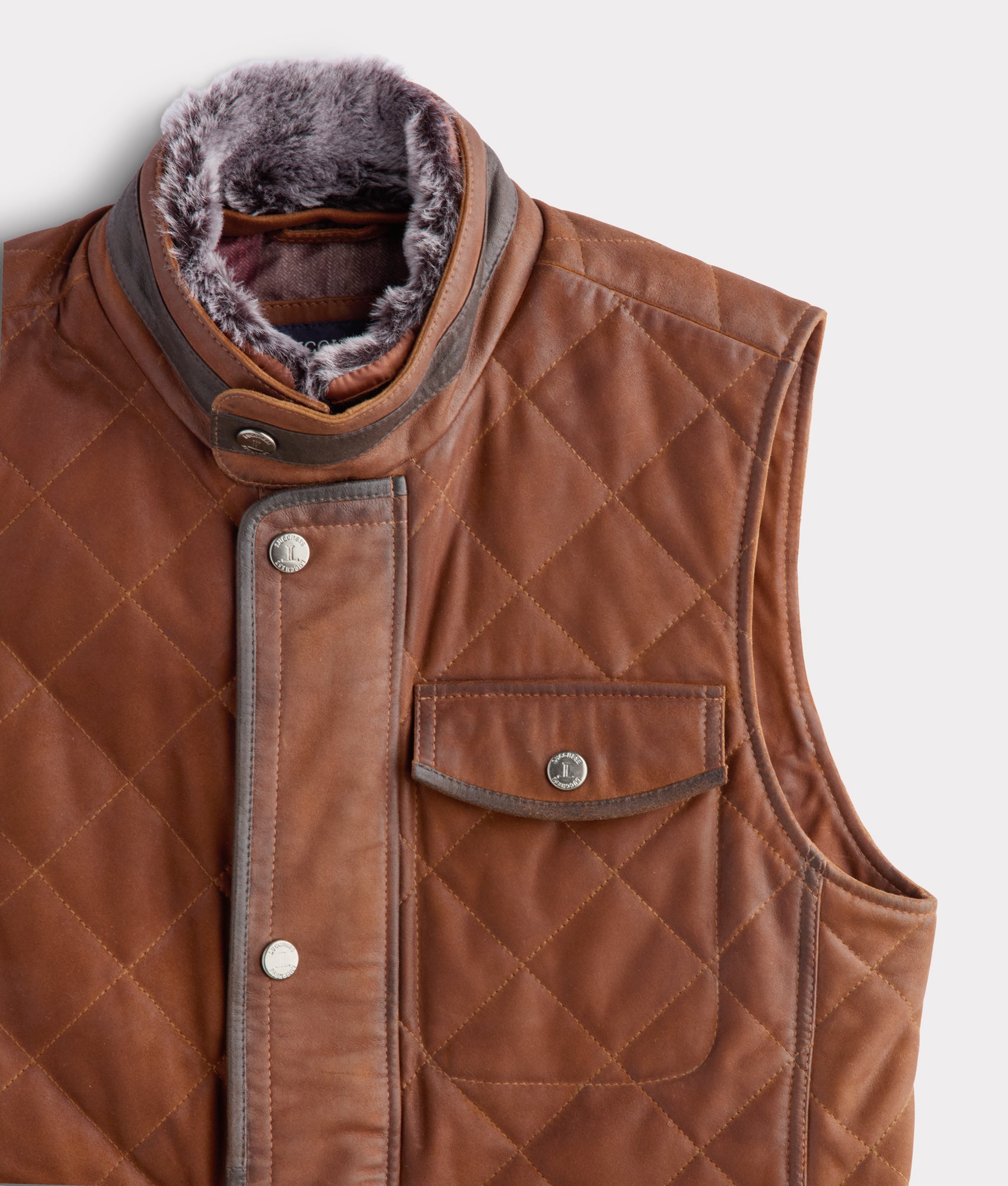 Vail Quilted Leather Vest :: Bourbon - Image 8