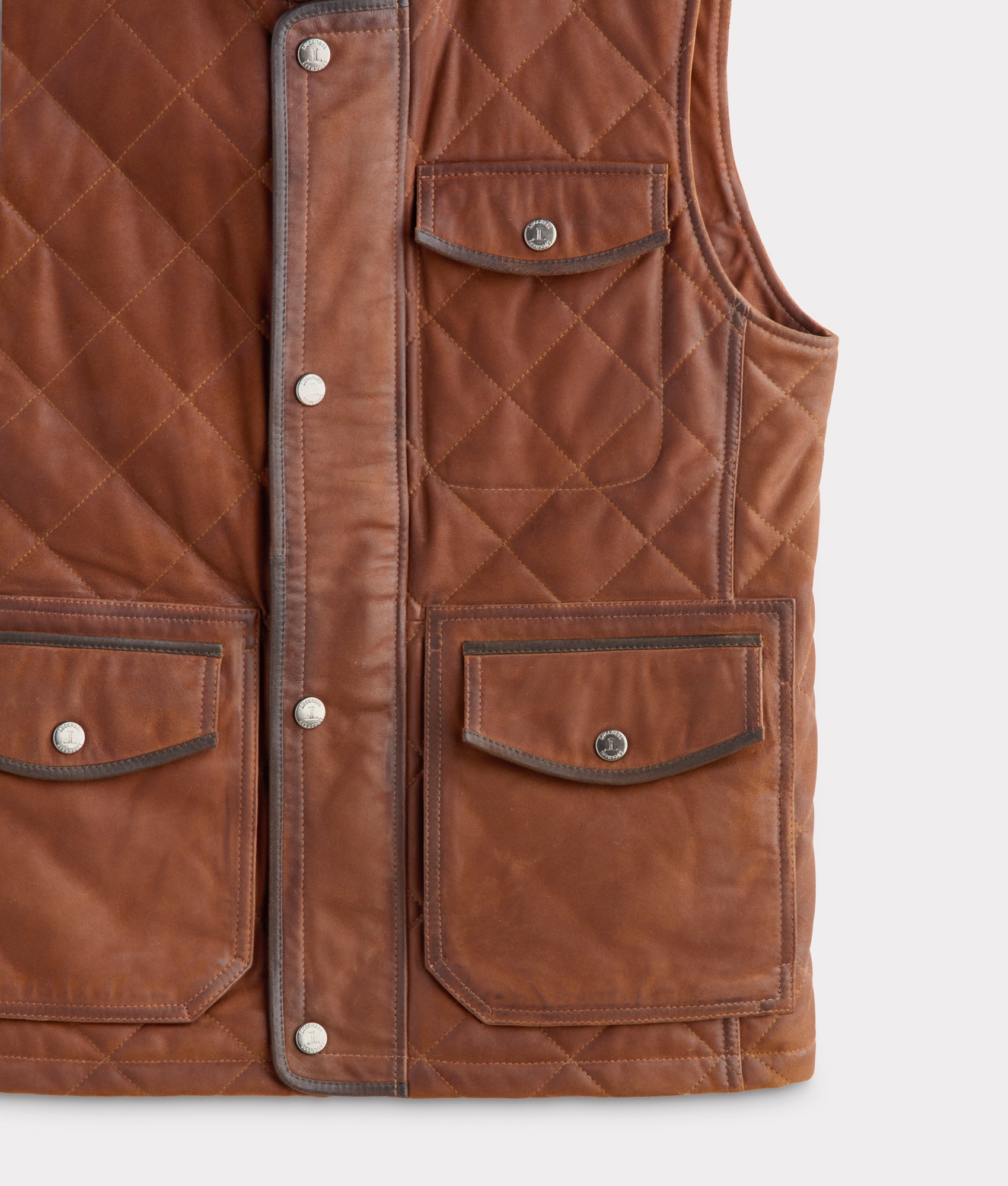 Vail Quilted Leather Vest :: Bourbon - Image 7