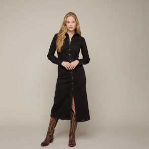 Long Denim Duster :: Black Denim