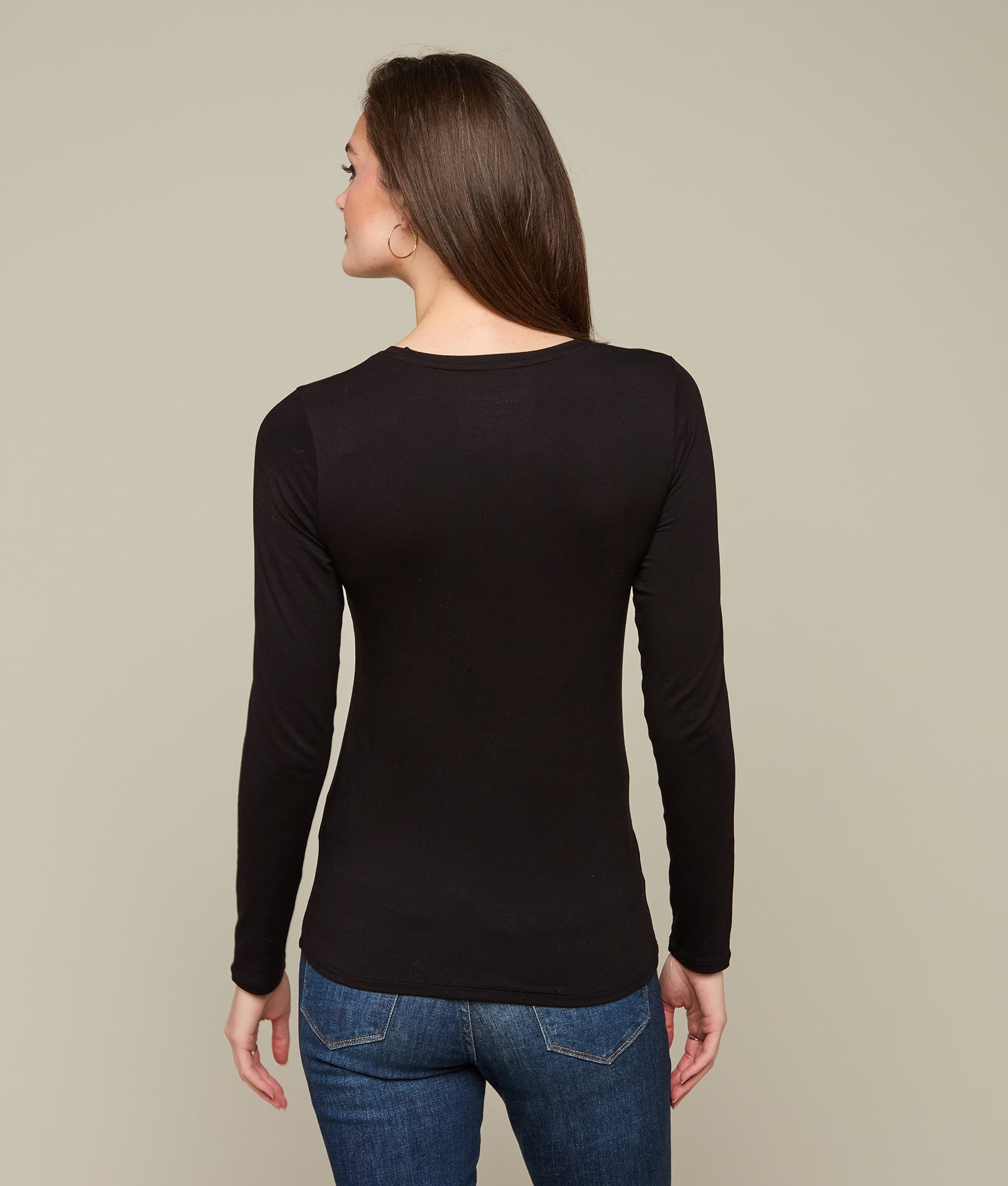 Long Sleeve Soft Touch Tee :: Black - Image 6