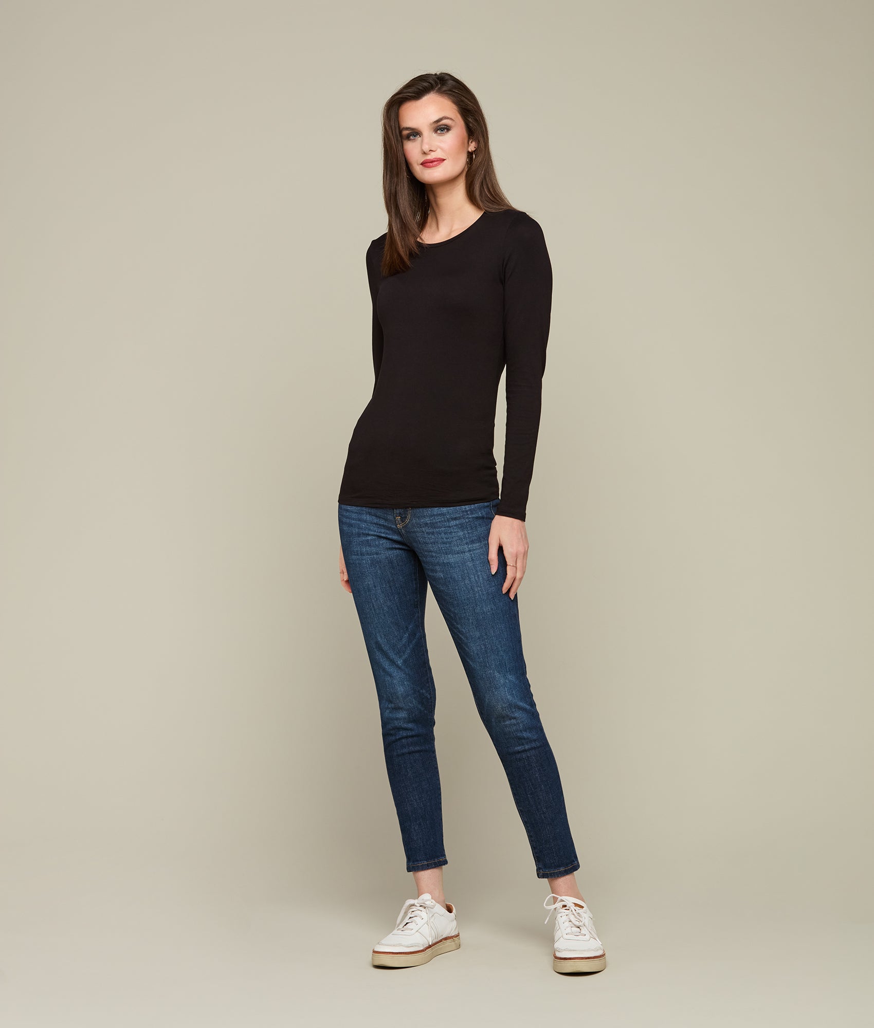 Long Sleeve Soft Touch Tee :: Black - Image 7
