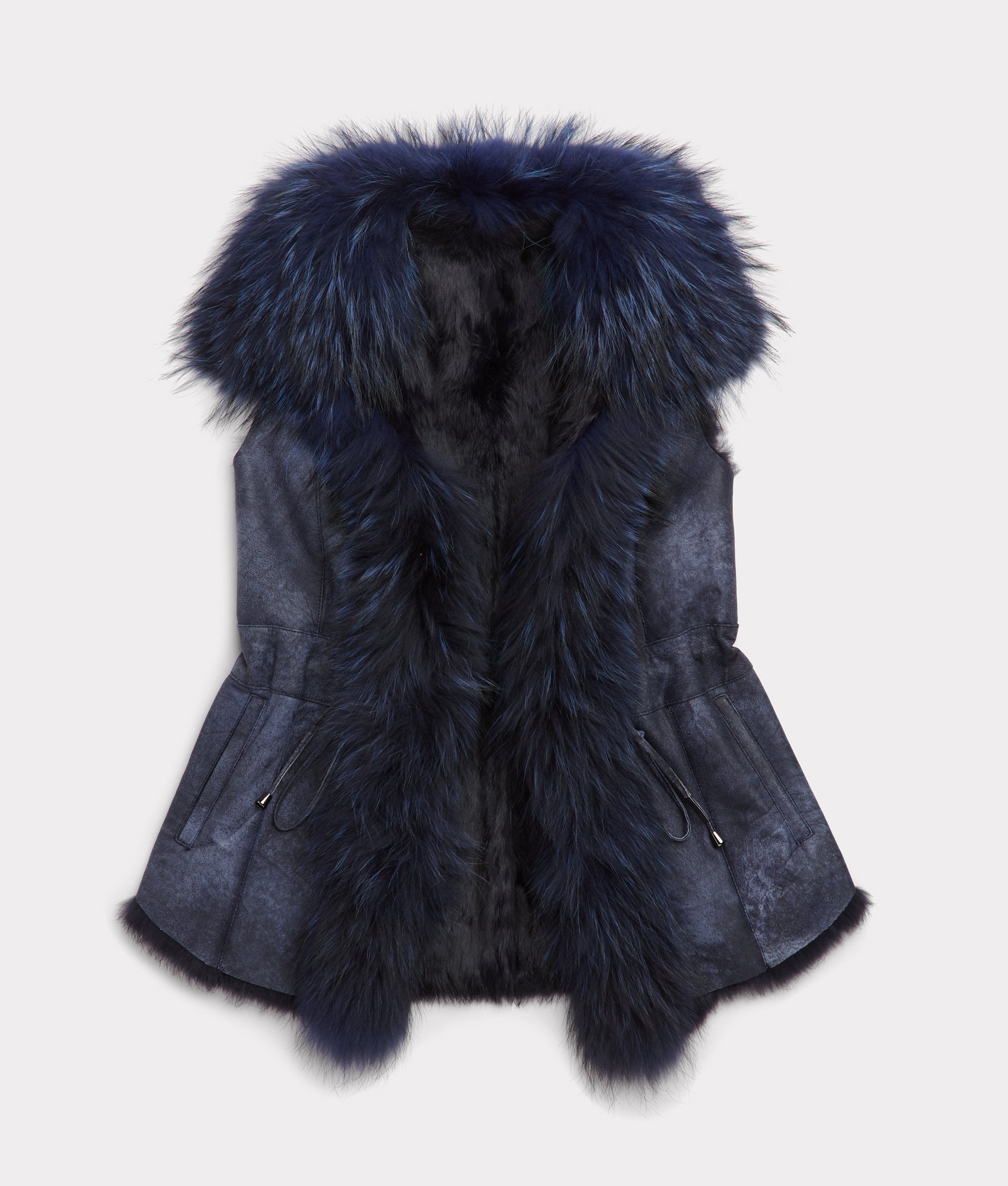 Serphina Fur Vest :: Navy - Image 2