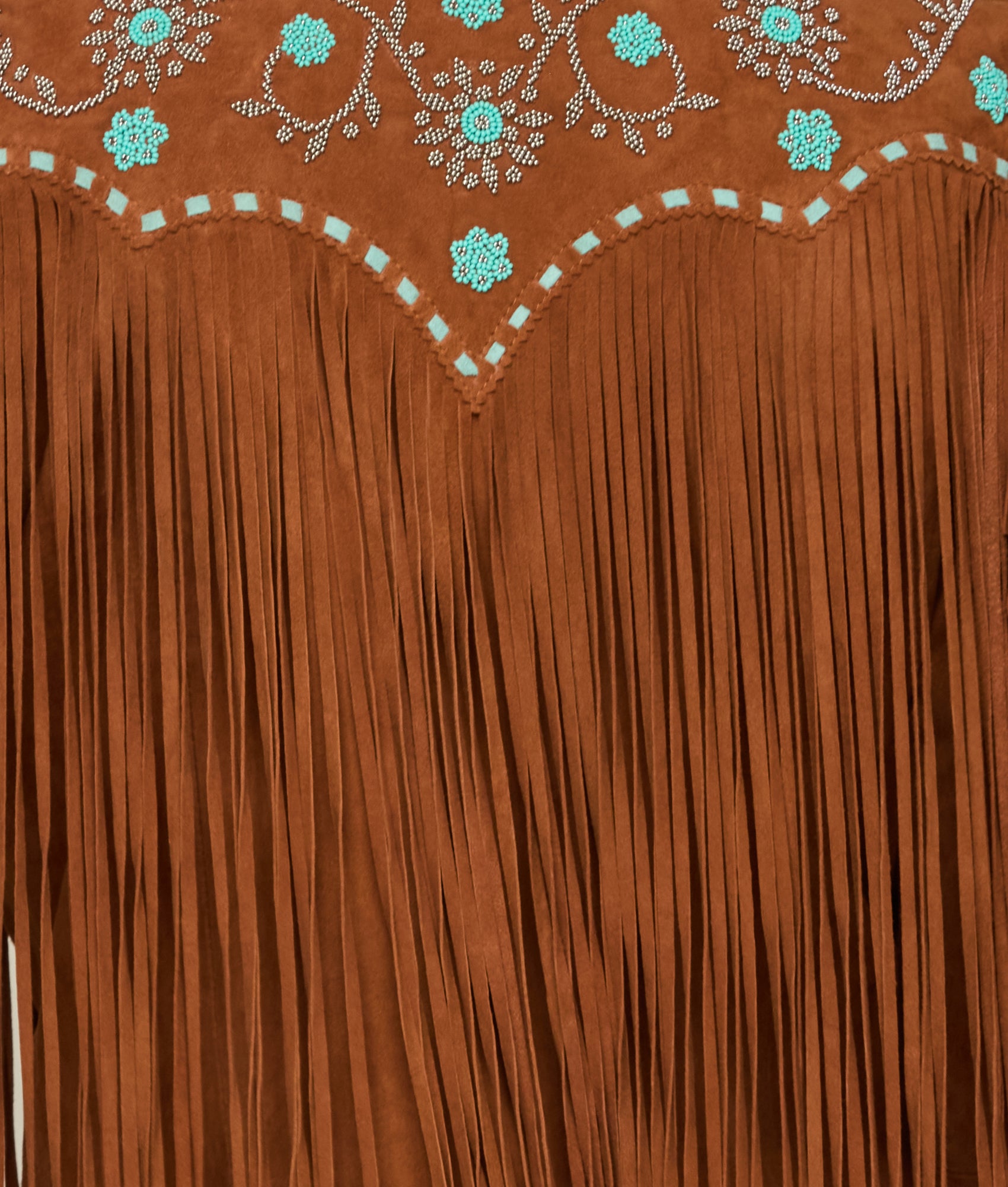 Ellie Beaded Fringe Jacket :: Brown - Image 4