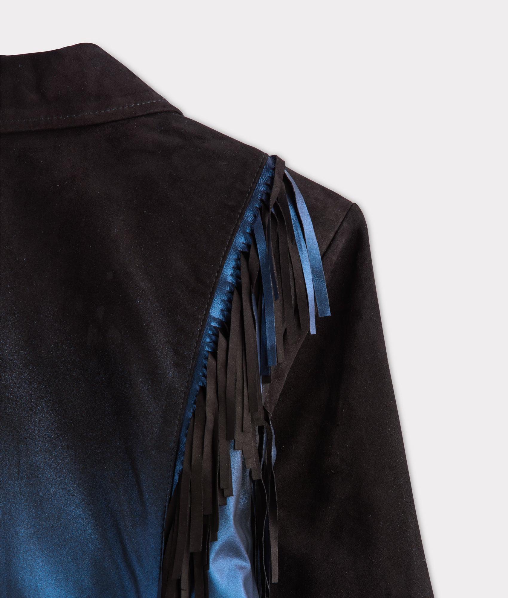 Nightfall Fringe Jacket :: Black/Blue - Image 5