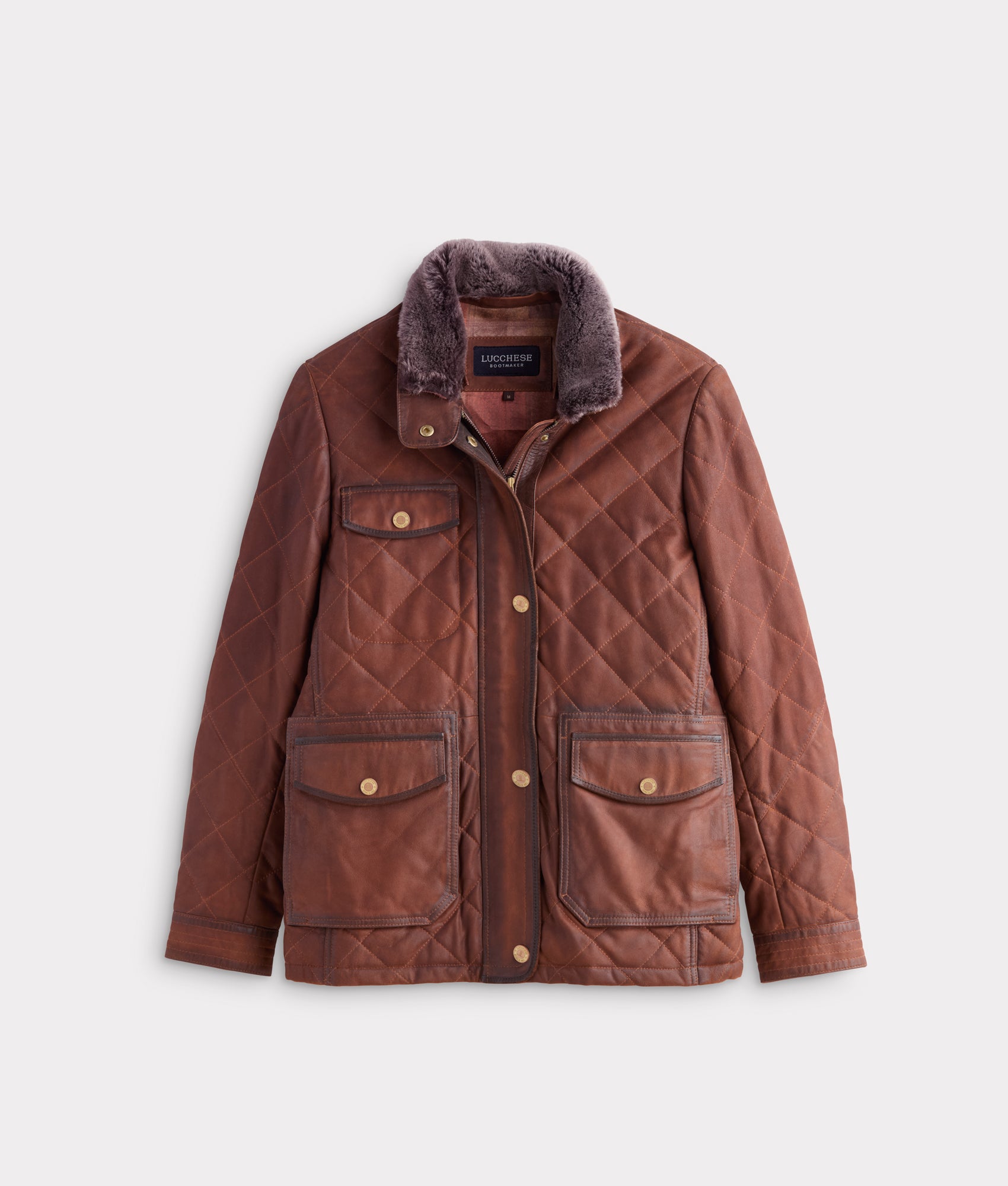 Wasatch Quilted Leather Jacket :: Bourbon