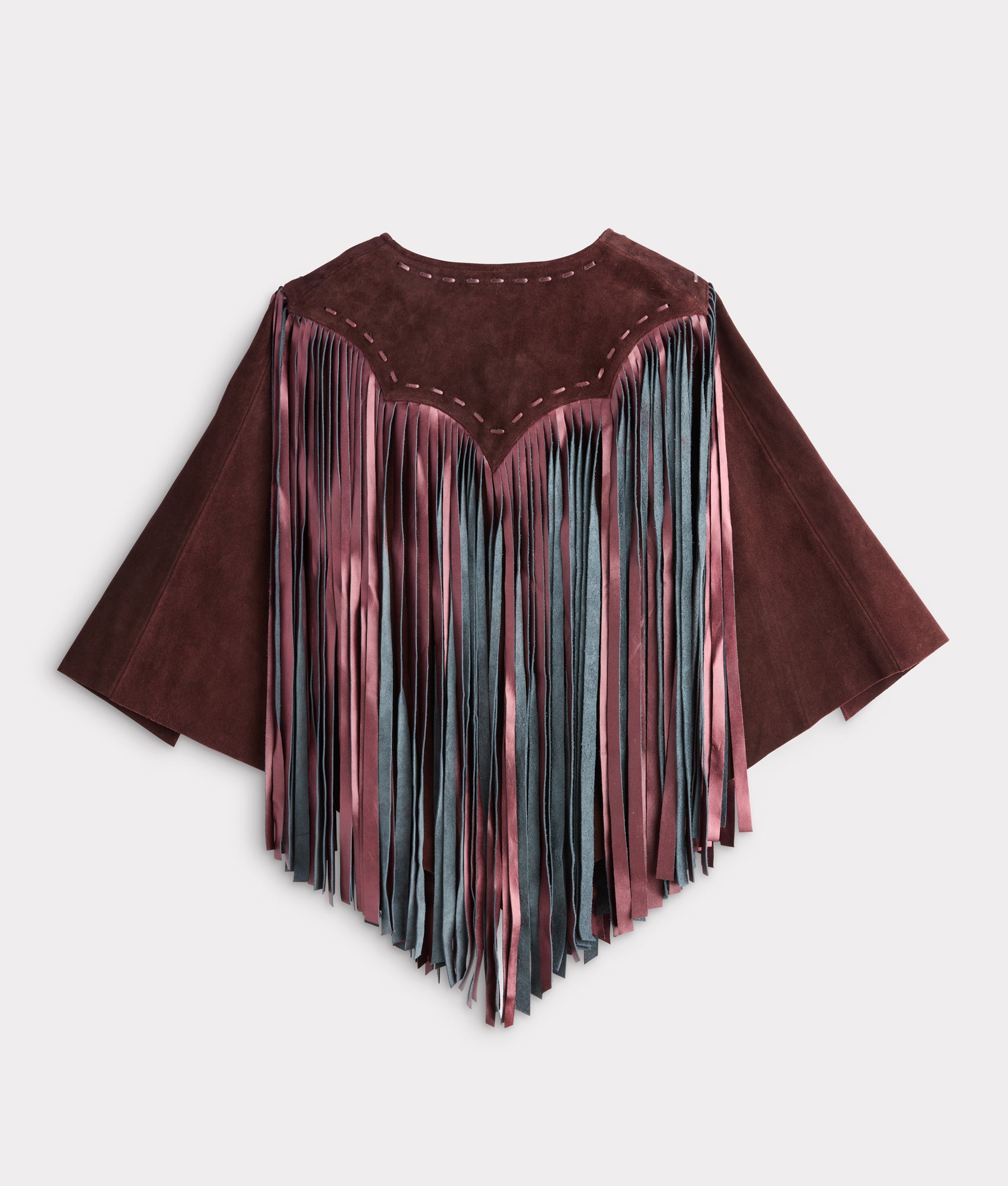 Shayanne Fringe Cape :: Black Cherry - Image 3