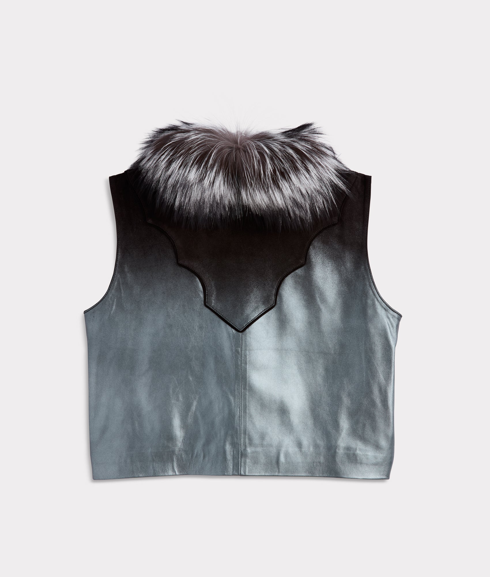 Duchess Of The Range Fur Vest :: Metallic Gradient - Image 3