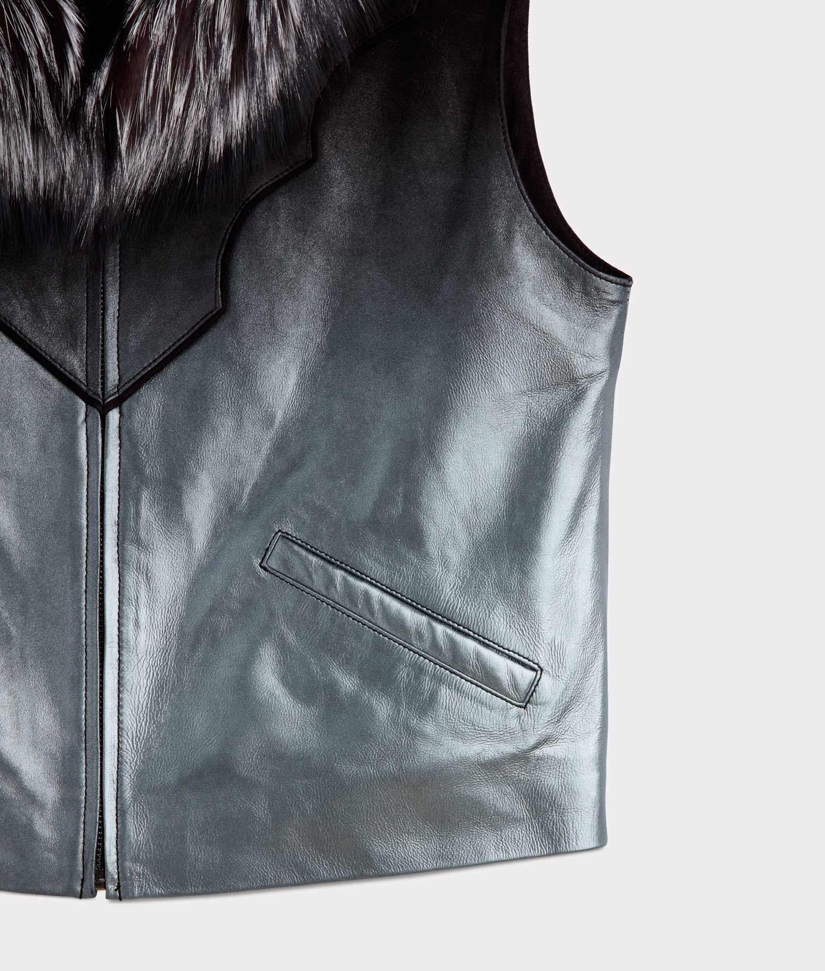 Duchess Of The Range Fur Vest :: Metallic Gradient - Image 4