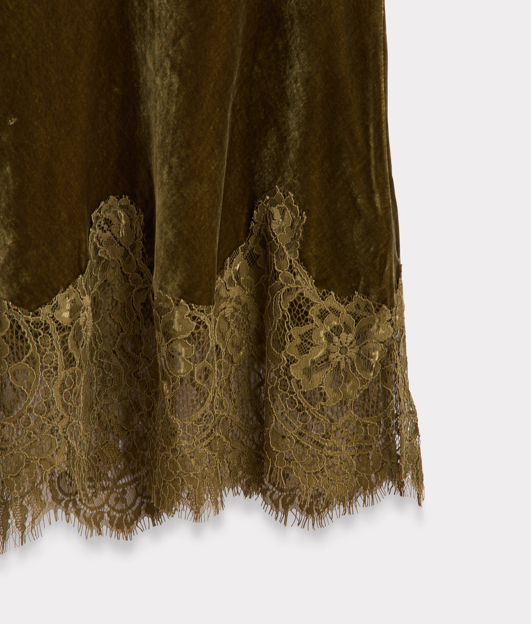 Darlene Velvet Lace Cami :: Olive - Image 5