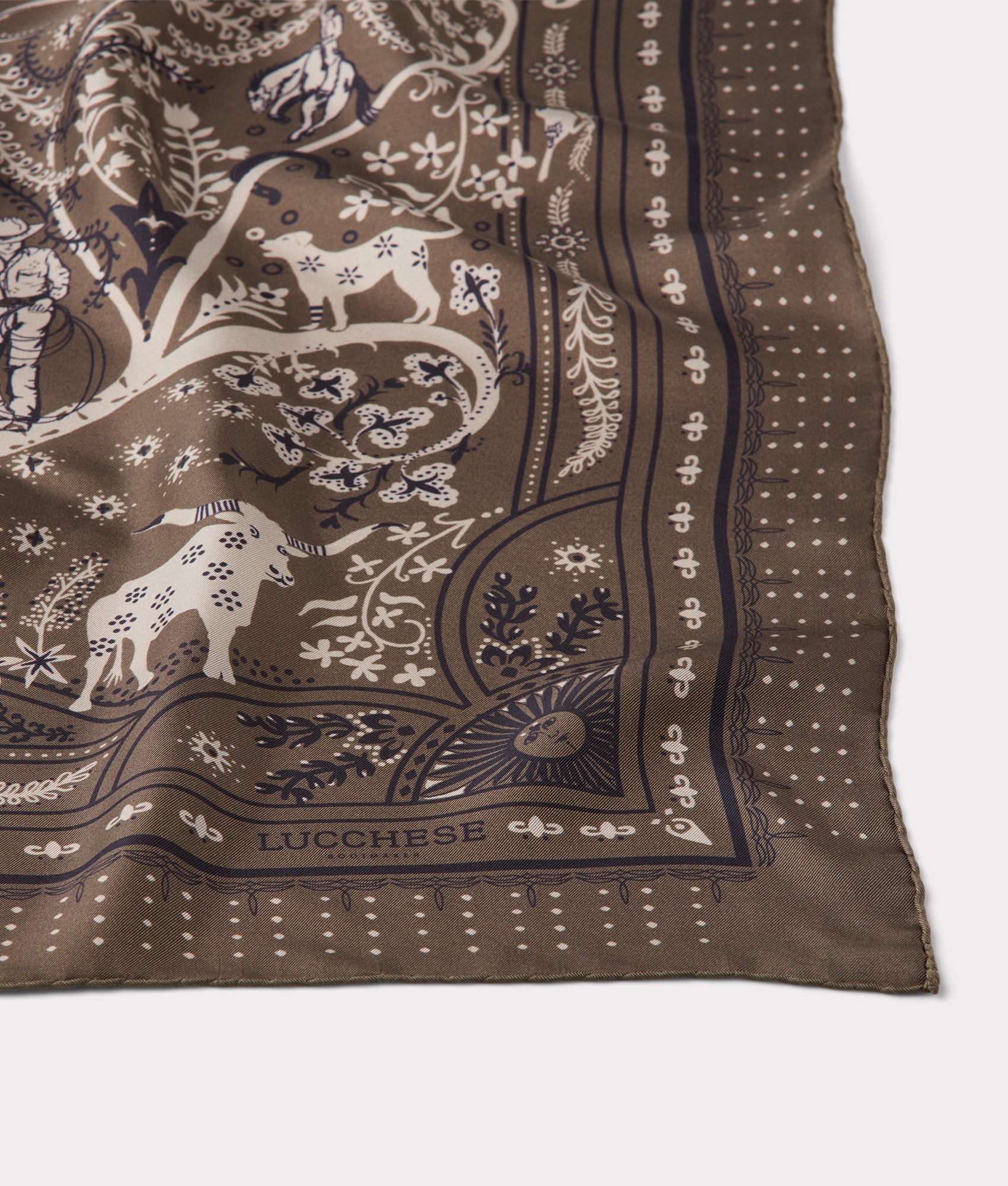 Roots Silk Scarf :: Olive - Image 3