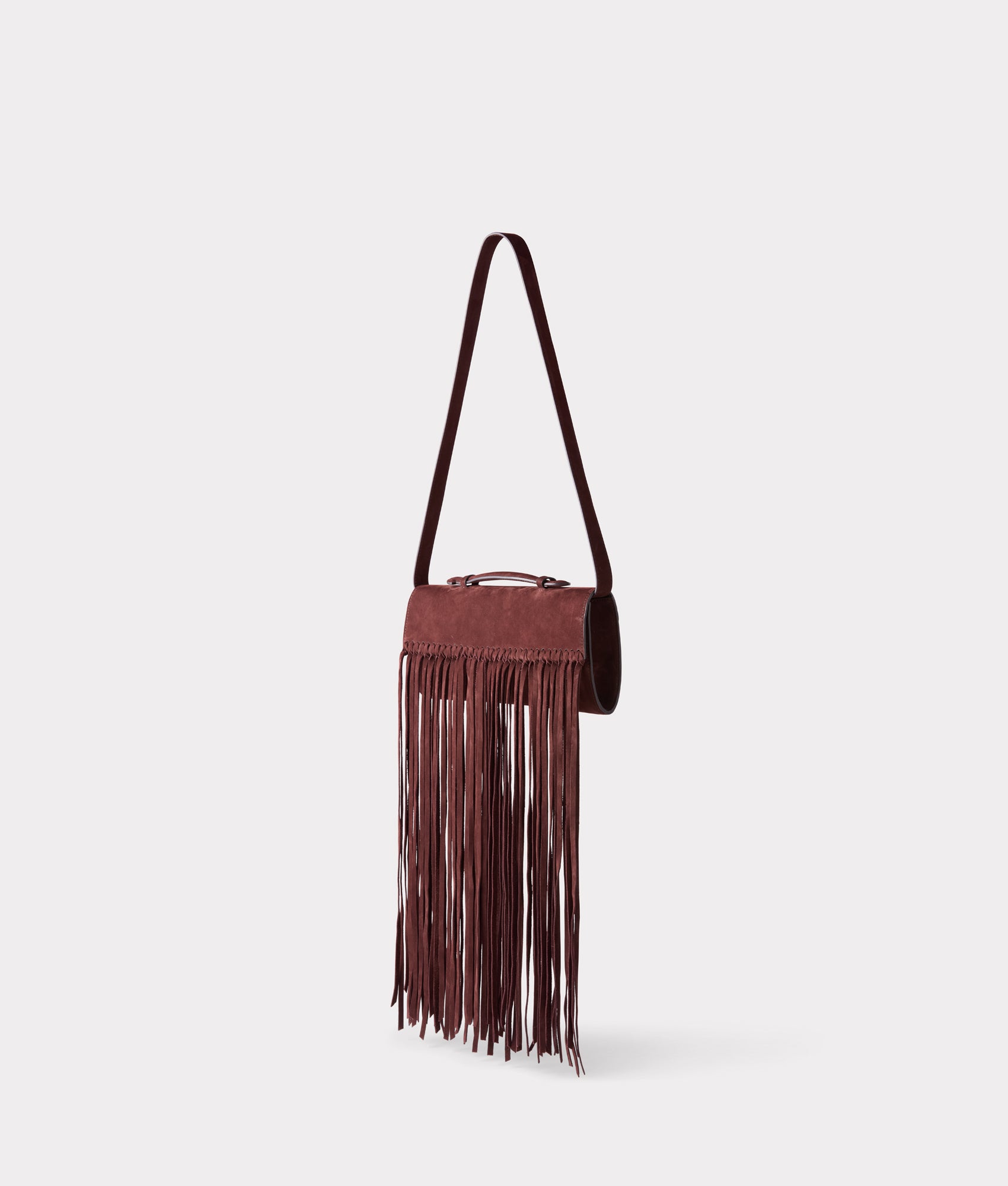 Bowie Suede Fringe Clutch :: Chocolate - Image 4
