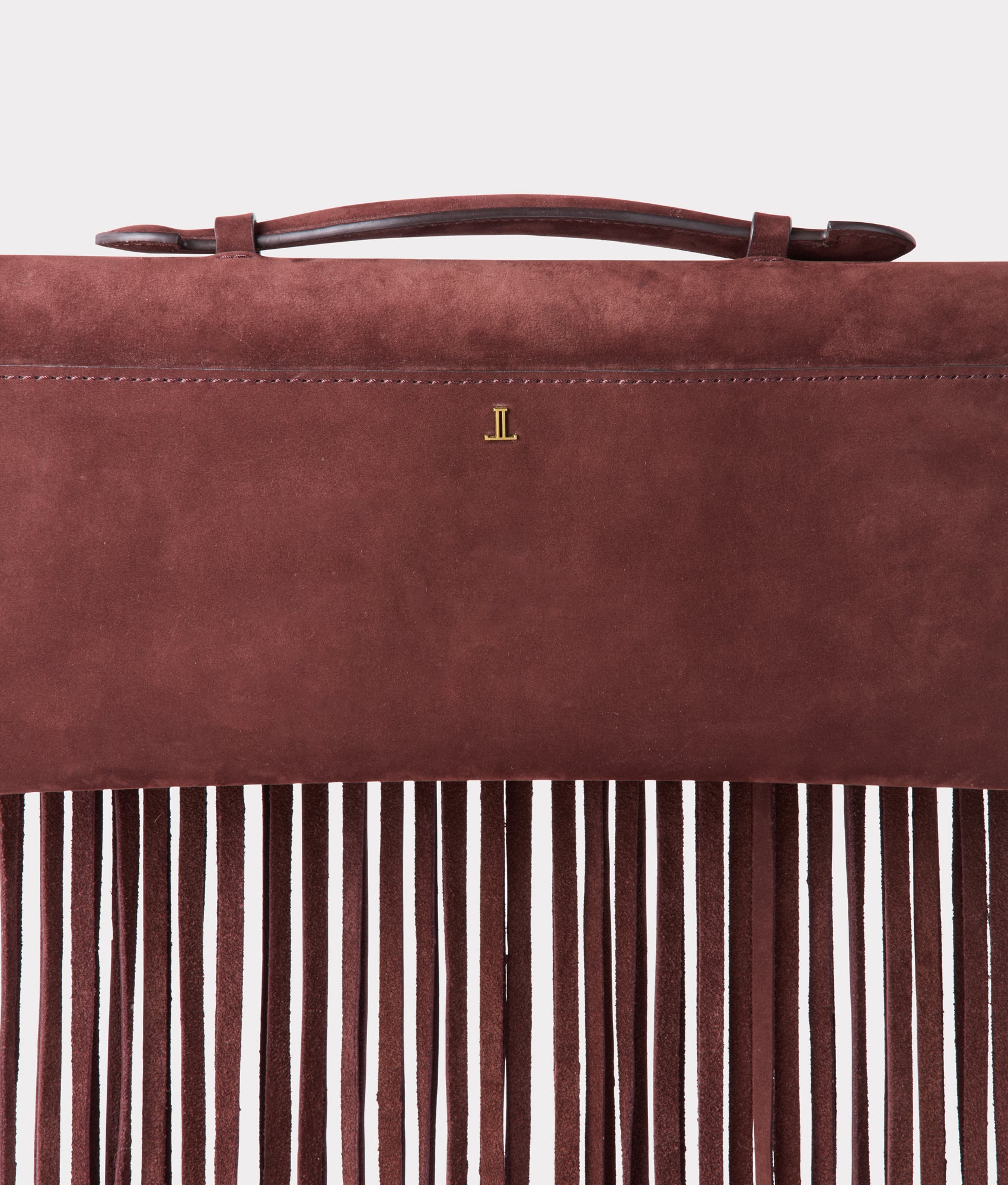 Bowie Suede Fringe Clutch :: Chocolate - Image 3