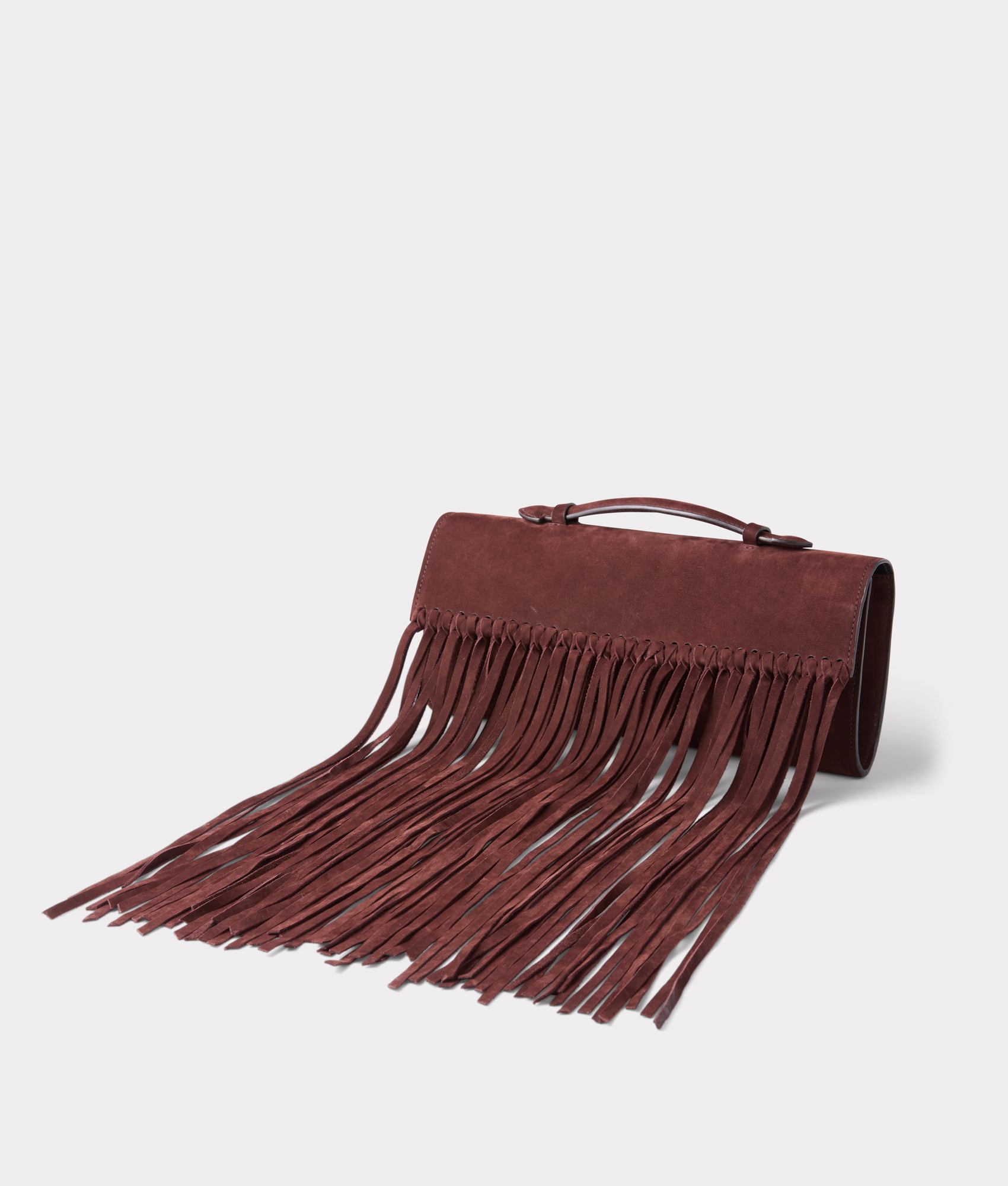 Bowie Suede Fringe Clutch :: Chocolate - Image 6