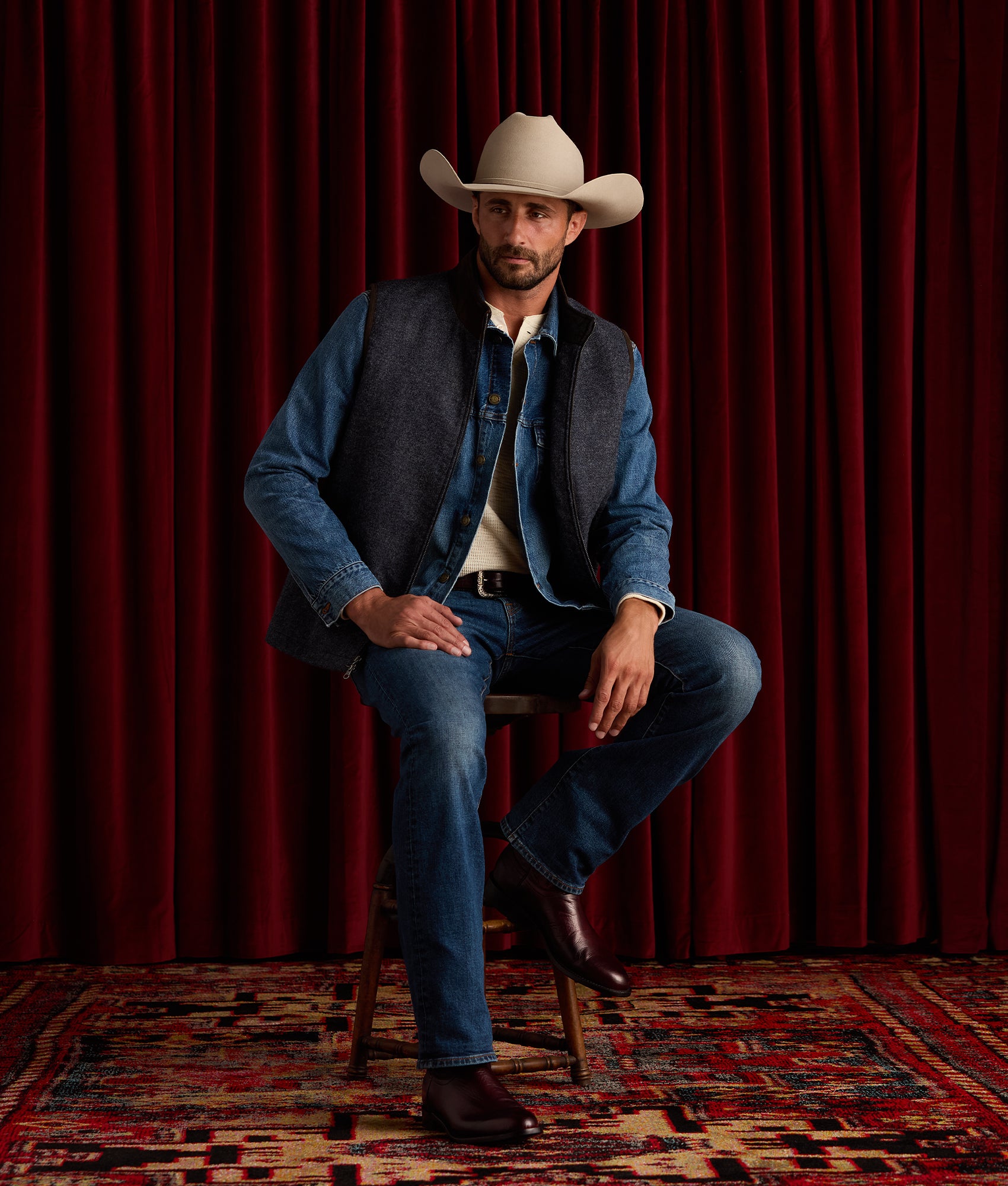 Earl Denim Trucker Jacket :: Saddleback Blue - Image 2