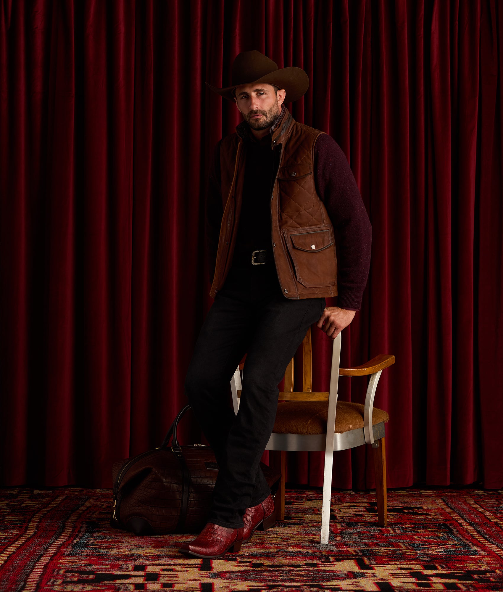 Blake Donegal Sweater :: Black Cherry - Image 2