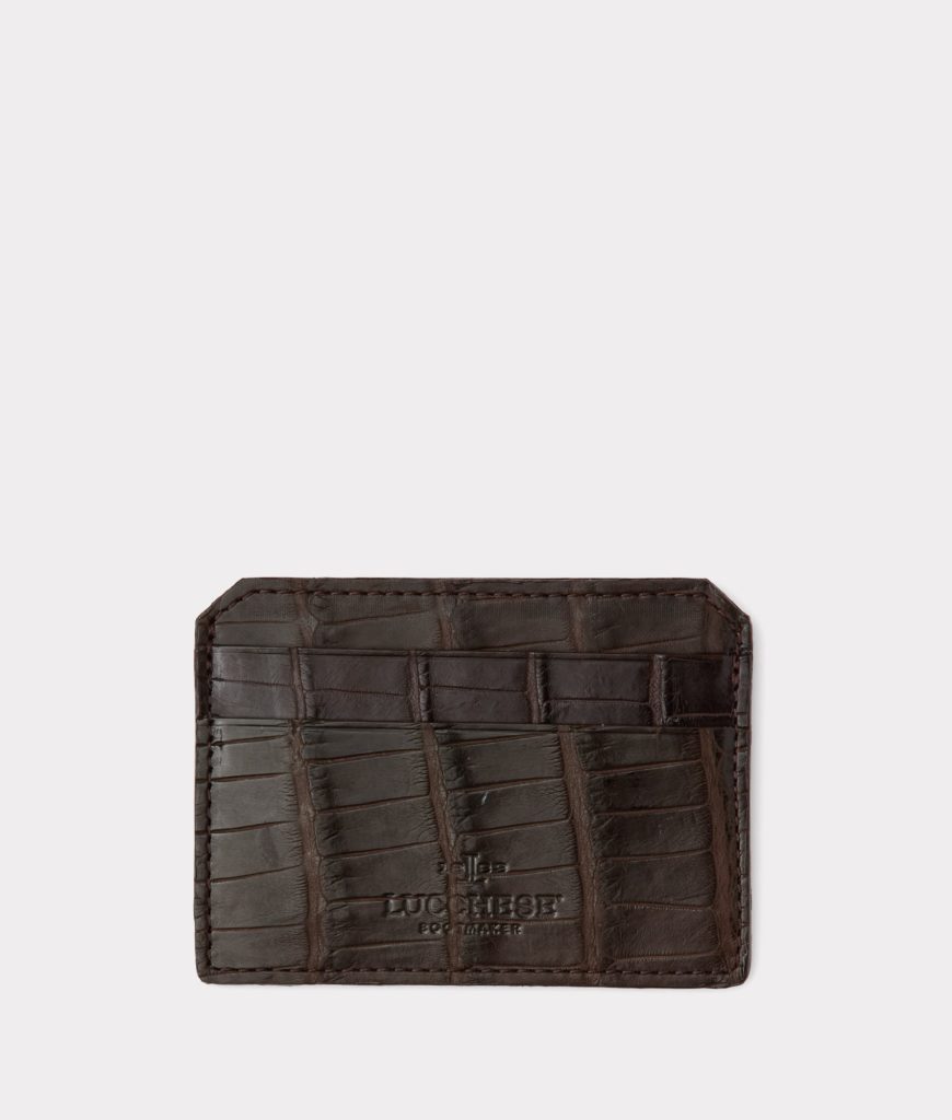 Card Case - American Alligator :: Chocolate