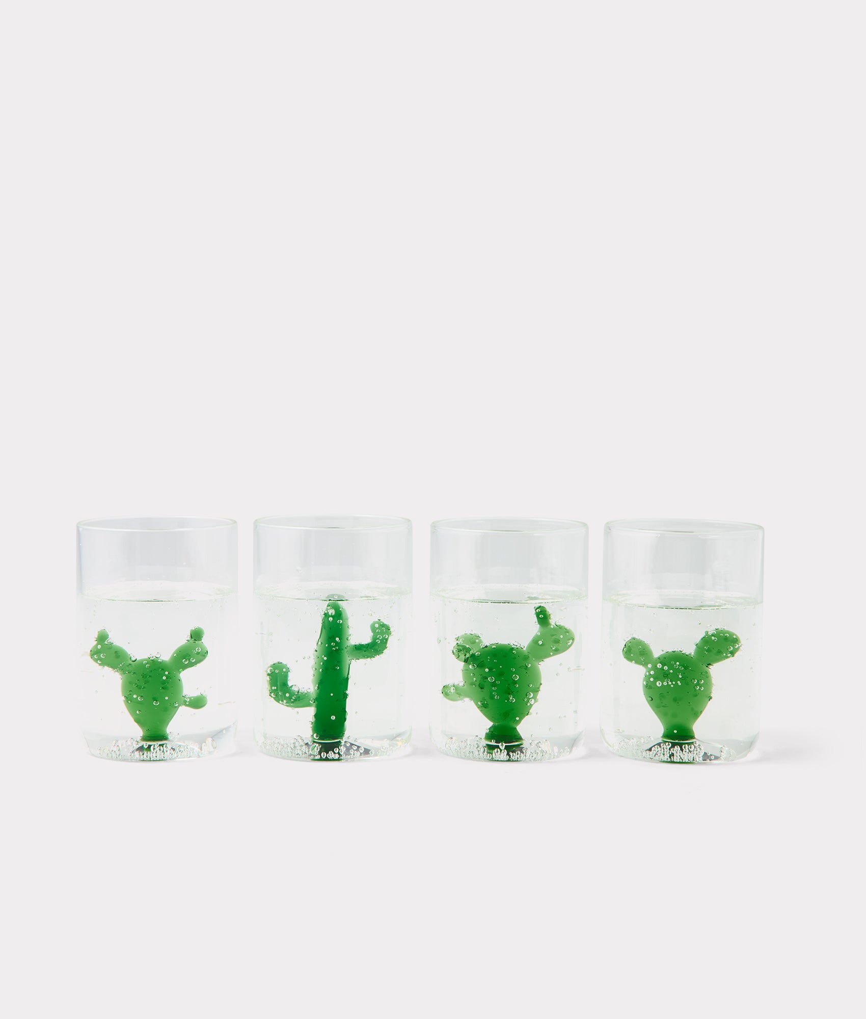 Cactus Drinking Glasses - Set of Four :: Green - Image 3