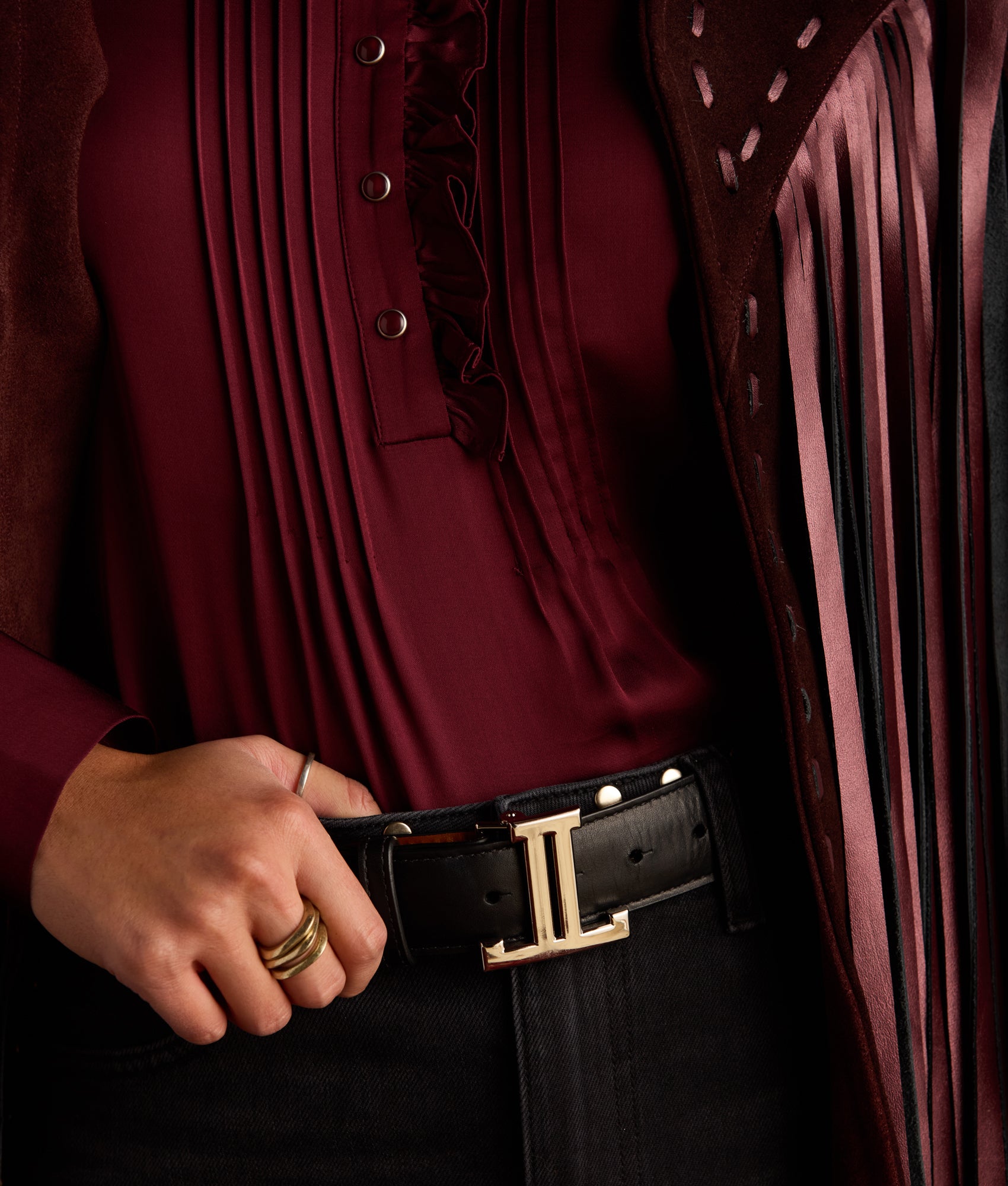 Women's Mirrored L Belt :: Black - Image 2