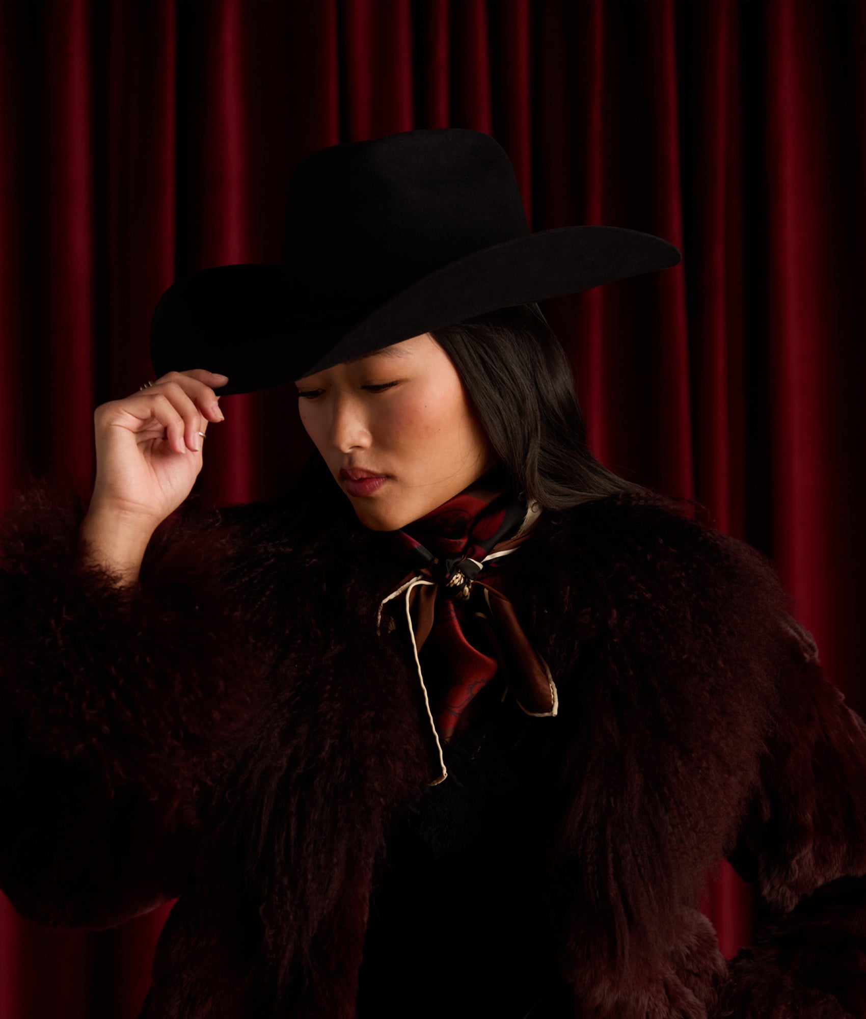 Cavalry Scarf :: Black Cherry - Image 2