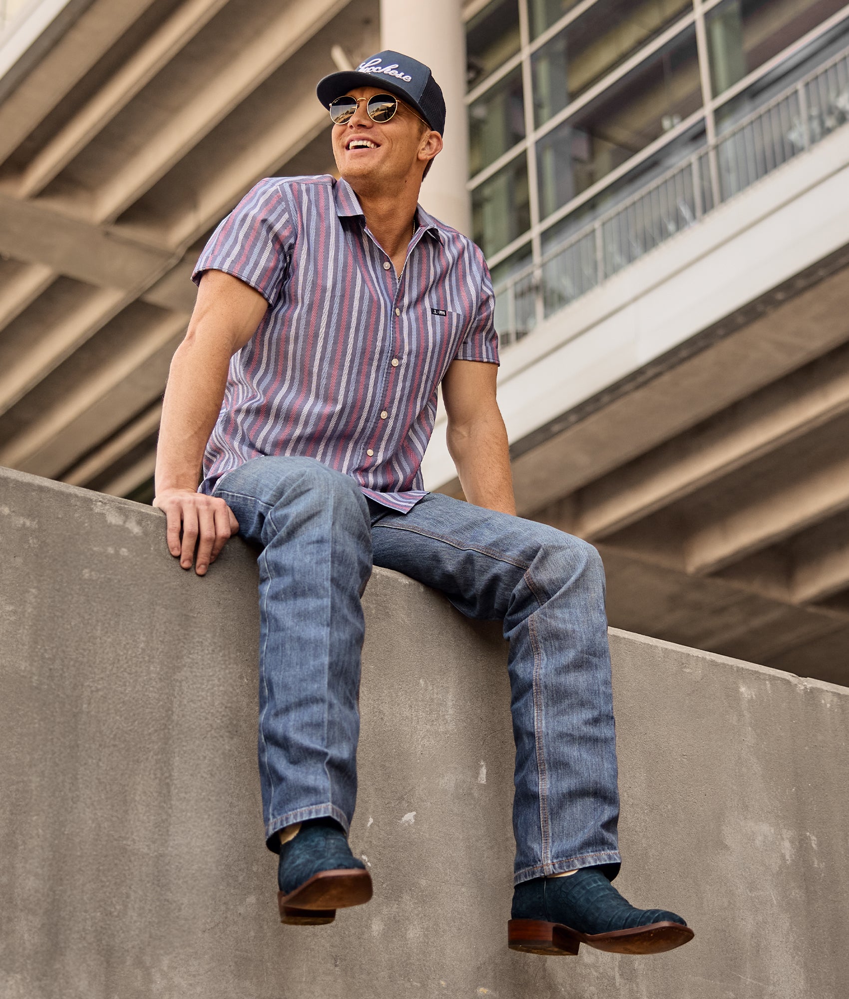 Lucchese x Parker McCollum Short Sleeve Snap :: Purple/Red/Blue Multi - Image 6