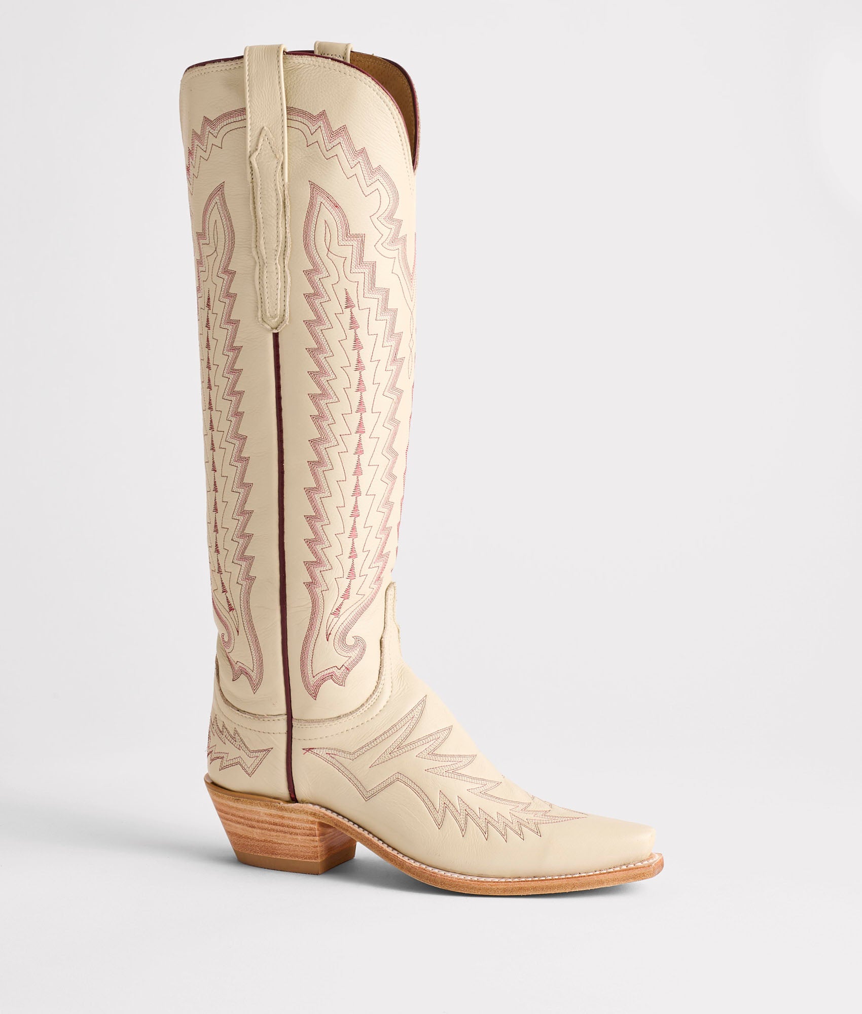 Priscilla :: Glitz Cream W/ Maroon Stitching - Image 6