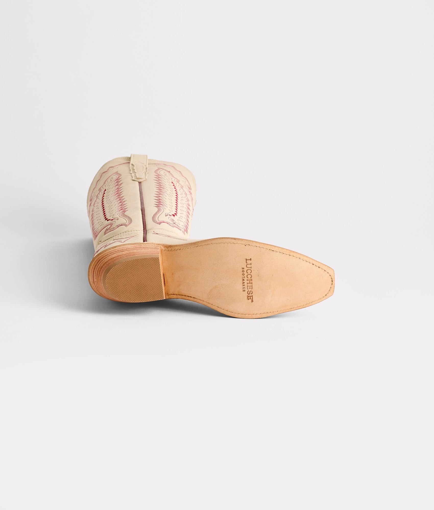 Priscilla :: Glitz Cream W/ Maroon Stitching - Image 7
