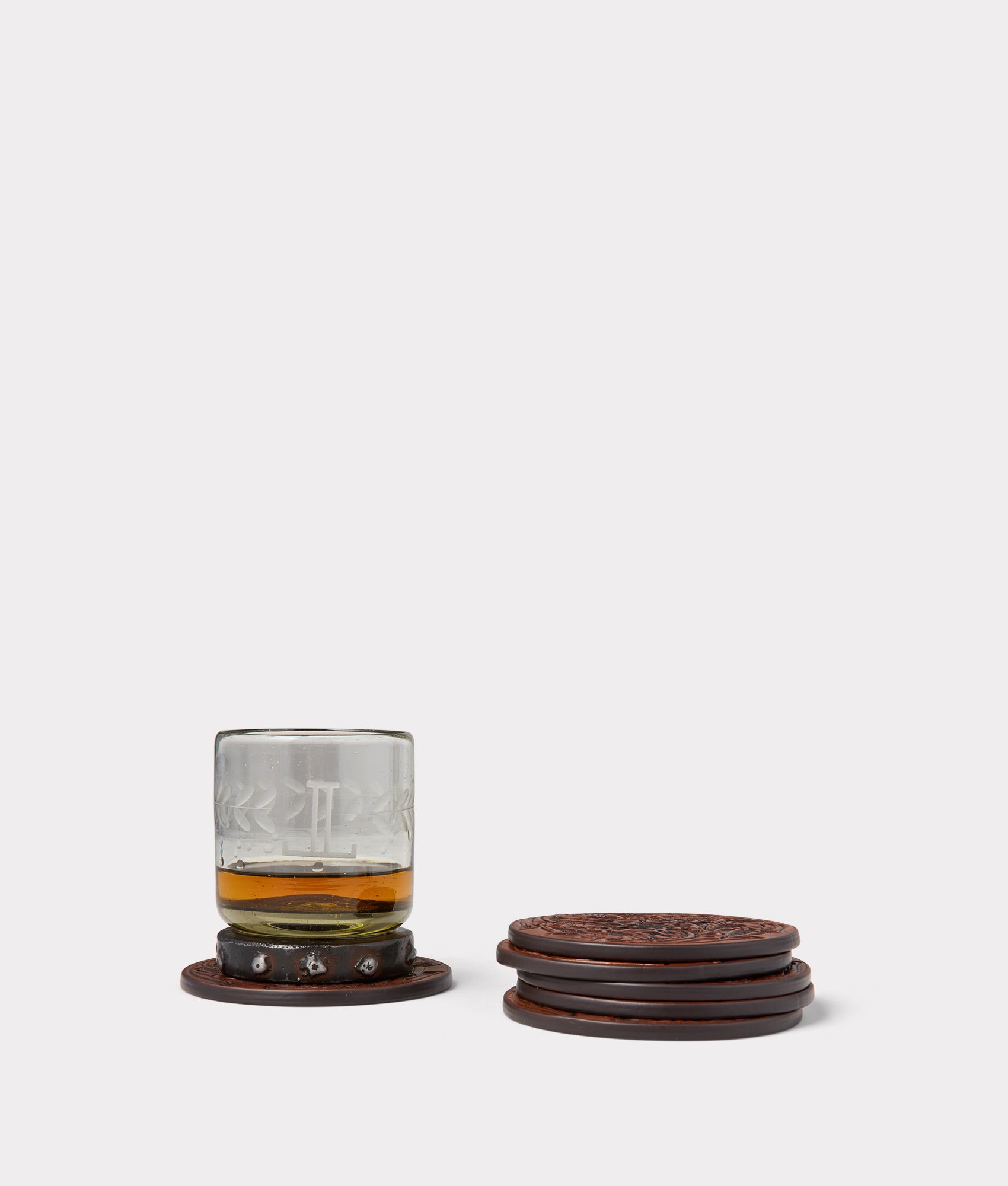 Carver Coaster - Set of Six :: Brown - Image 2