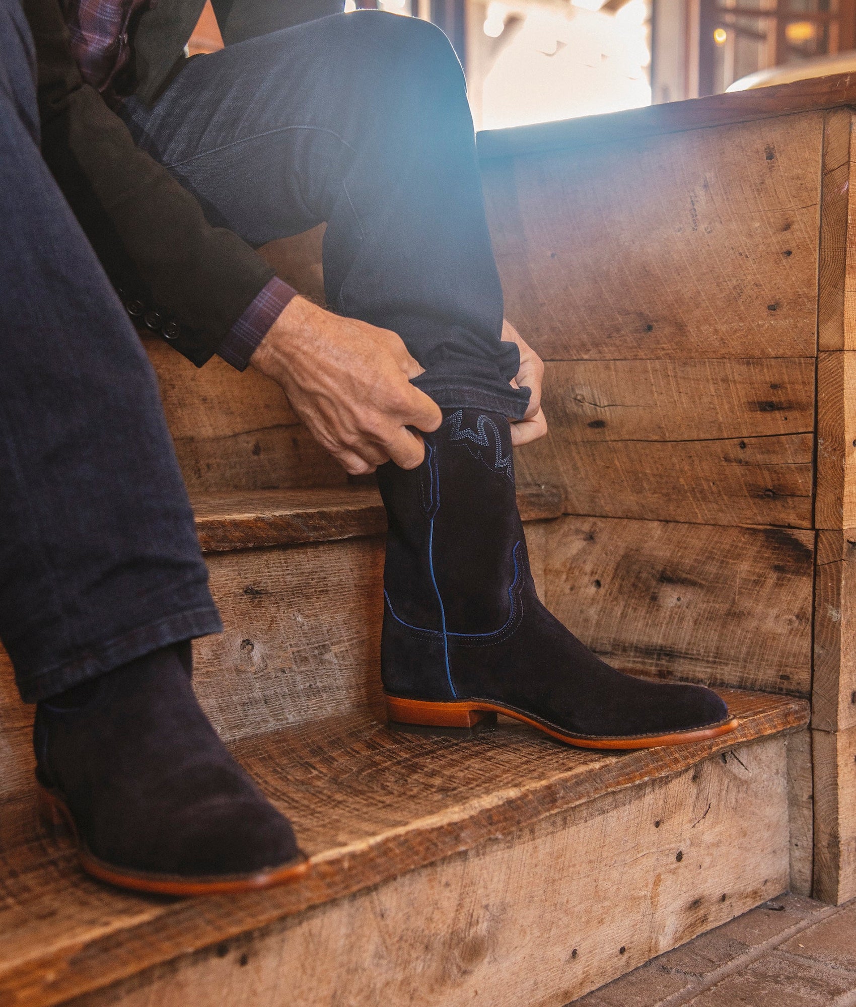 Sunset Suede :: Navy - Image 2